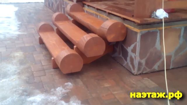 Уличная лестница из брёвен смотреть онлайн