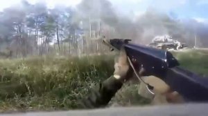 Видео  с экшн камеры украинского военного.