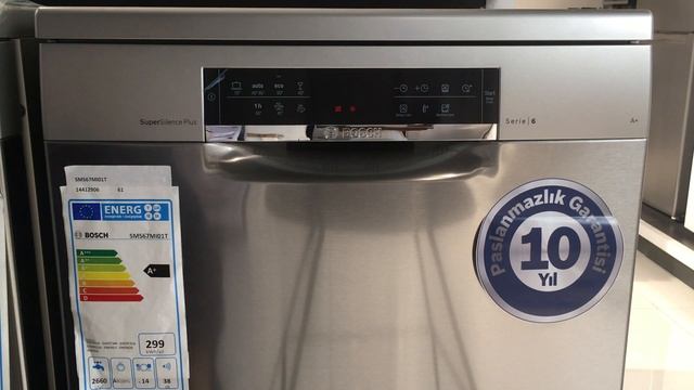 SMS67MI01T Serie 6 Solo Bulaşık Makinesi 60 cm Gümüş Inox смотреть онлайн