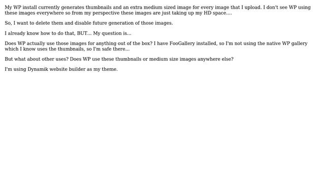 Wordpress: For what does WP generate Thumbnails? смотреть онлайн