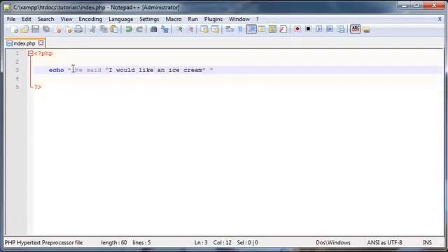 PHP beginners tutorial 3 Echo смотреть онлайн