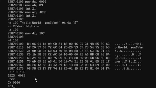Writing Programs in x86 DOS Using debug and TASM смотреть онлайн