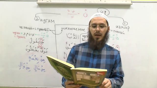 Муаллим Сани правила чтения Корана 33 ن с сукуном или танвин смотреть онлайн