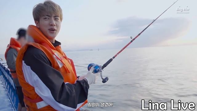 (Озвучка by.Lina Live)[VLOG]Jin| Насколько круто ты рыбачишь! смотреть онлайн