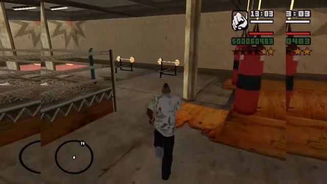 Играем в GTA San Andreas изучаем приемы в спортзале НИЖЕ ПОЯСА смотреть онлайн