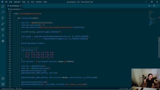 Using OpenGL with PyQt6 смотреть онлайн