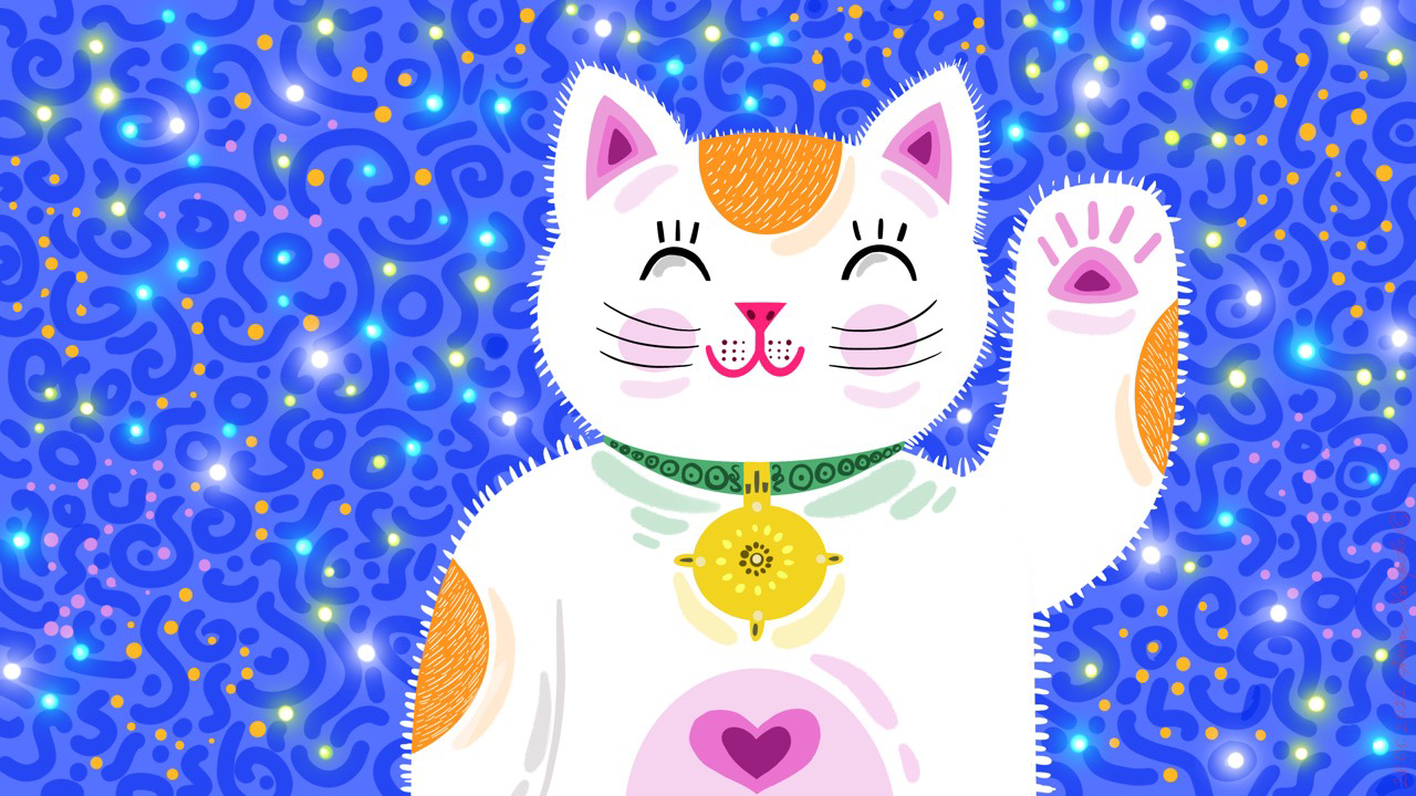 Манэки-нэко или Кот счастья — тот самый китайский кот с лапкой ? Процесс рисования! Таймлапс ? смотреть онлайн