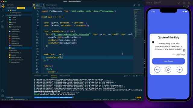 Build Quote Generator App in React Native | Beginners Tutorial for React Native смотреть онлайн
