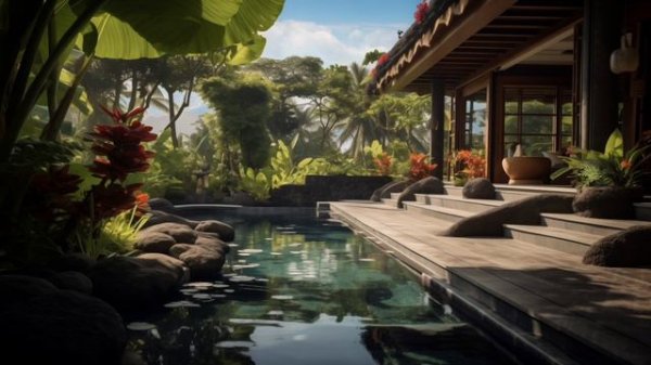 Tropical Paradise Ambience 🌺 1 Hour Bali Relaxation and Meditation Sounds Tropical Birdsong