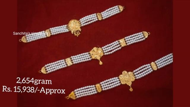 Light weight Gold Pearl Choker Necklace Desings wite weight &price @Sanchitassimplelife смотреть онлайн