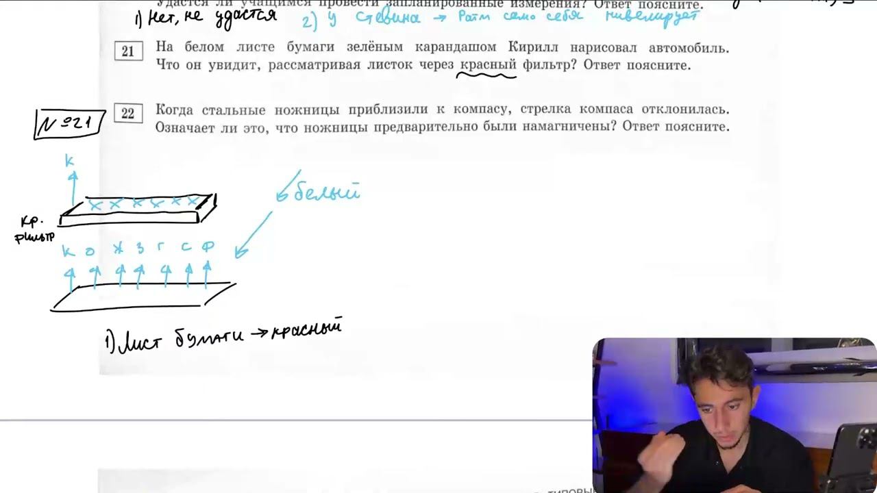 На белом листе бумаги зелёным карандашом Кирилл нарисовал автомобиль. Что он увидит - №28842