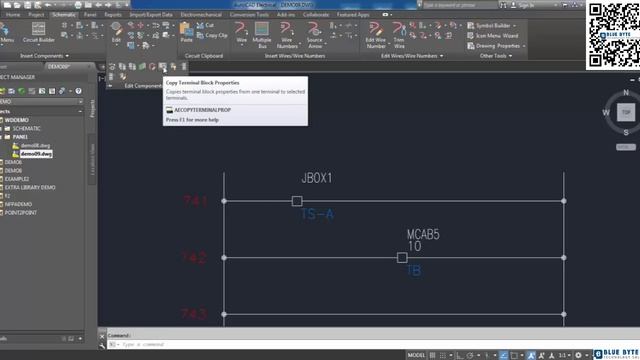 AutoCAD Electrical Tutorial - 057 - copying terminal block properties смотреть онлайн