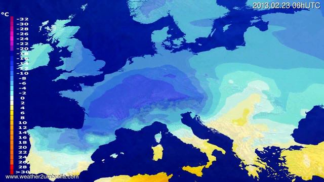 Temperature forecast Europe 2013-02-19 12:00:00 смотреть онлайн