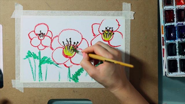 Рисуем цветы. Как нарисовать цветок смотреть онлайн