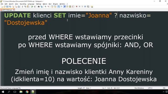 Kurs MySQL odc. 3: Zapytania INSERT i UPDATE смотреть онлайн