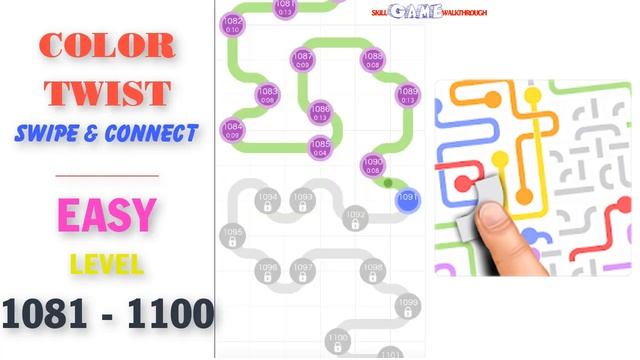 Color Twist Swipe & Connect | EASY | Level 1081 - 1100 Walkthrough | SkillGameWalkthrough смотреть онлайн