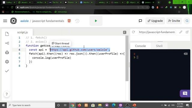 API and Promises - Part 2 (Fetching Data from GitHub API) смотреть онлайн
