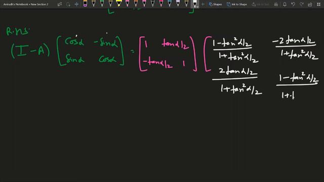 If A= 0 tan alpha/2 and I is the Identity Matrix of Order 2 Show that I+A= I-A(Cos Alpha Sin Alpha смотреть онлайн