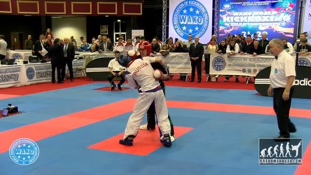 Ryan Shelly IRL V Aleksandr Bakirov RUS WAKO World Championships 2015