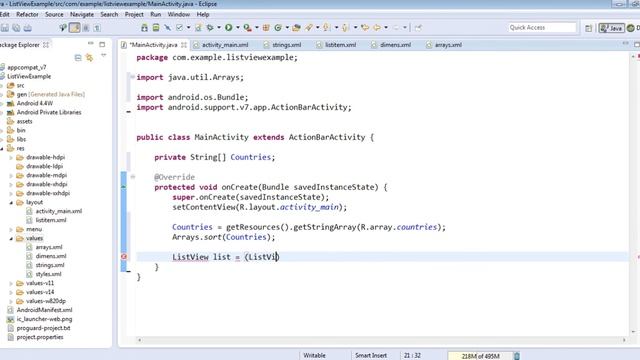 Show a context menu for long clicks in an Android ListView смотреть онлайн