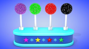 Учим цвета для детей, леденцы шарики на палочке, развитие ребенка, цветные яйца