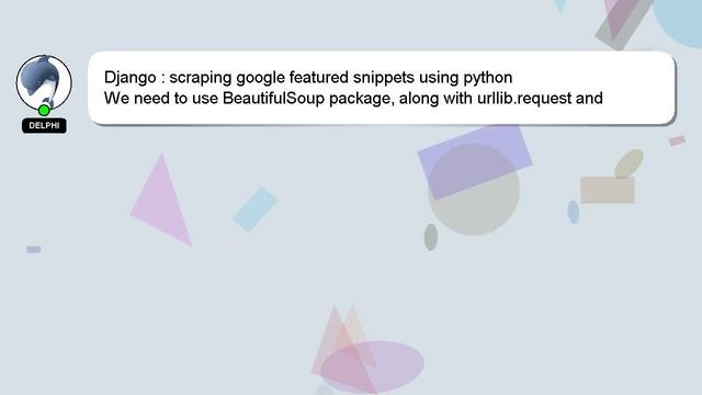 Django : scraping google featured snippets using python смотреть онлайн
