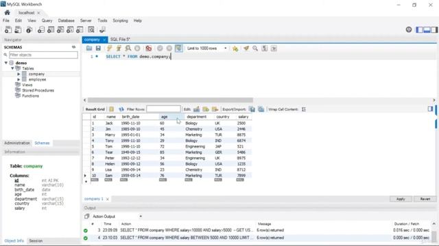 27 - BETWEEN keyword in MySQL смотреть онлайн