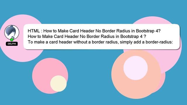 HTML : How to Make Card Header No Border Radius in Bootstrap 4? смотреть онлайн