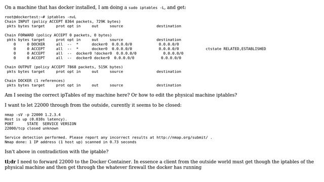 DevOps & SysAdmins: I have docker installed - how to edit iptables of machine? смотреть онлайн