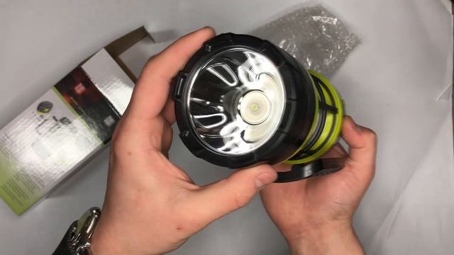 Видео обзор: Мультифункциональный кемпинговый фонарь с функцией Powerbank 910-LED+COB смотреть онлайн