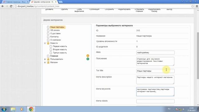 Видео-урок "Создание страниц в платформе Docpart" смотреть онлайн