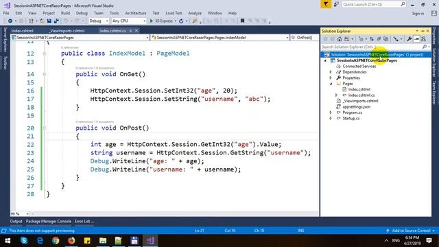 Session in ASP.NET Core Razor Pages смотреть онлайн
