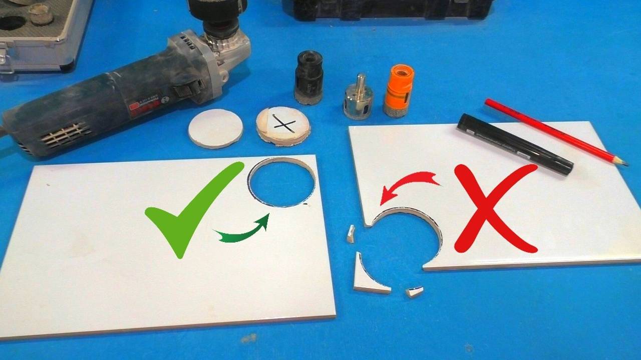 Только так нужно делать отверстия в плитке! Хитрости плиточников! смотреть онлайн
