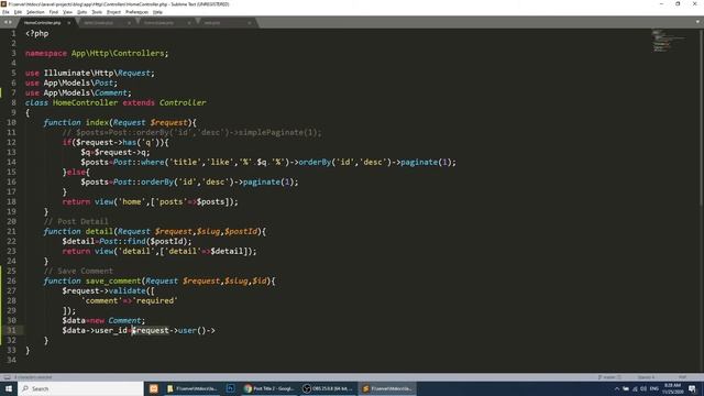Laravel Tutorials|Add comment for post|Laravel Blog Website|Laravel 8 Tutorial смотреть онлайн