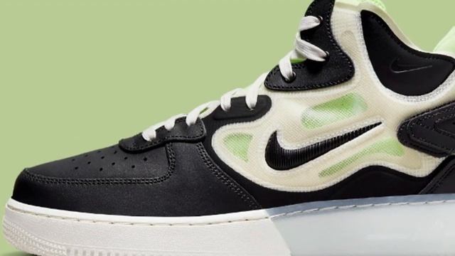 Nike Air Force 1 Mid React Black Neon Detailed Look смотреть онлайн