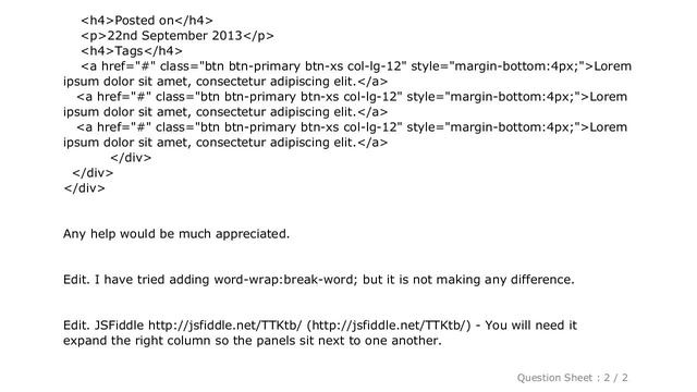 CSS : Twitter Bootstrap Button Text Word Wrap смотреть онлайн