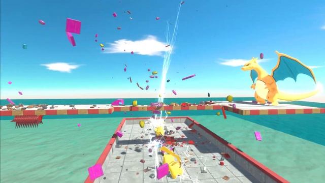 Run Away from Pokemon Bridge and Attack Charizard - Animal Revolt Battle Simulator смотреть онлайн