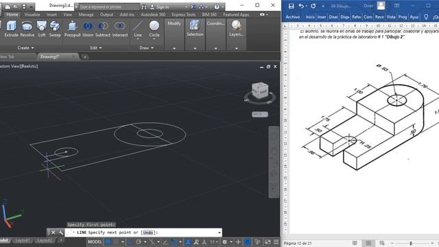 AutoCAD 2015 Dibujo 3 3D смотреть онлайн