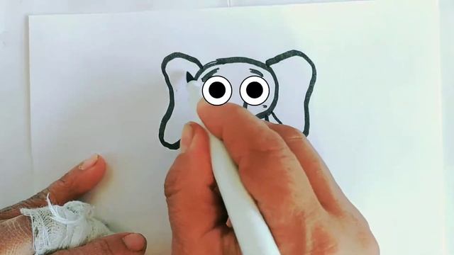 Drawing an elephant for kids / Рисуем слона для детей / Bolalar uchun fil rasmini chizish смотреть онлайн