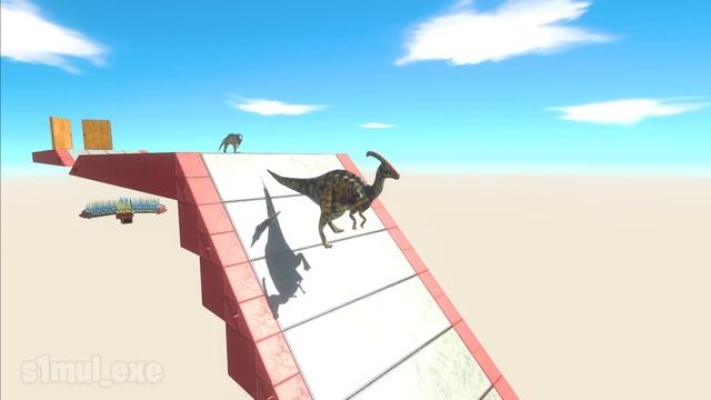 Jump Or Fly. Escape From Spin Trap With Spikes And TNT - Animal Revolt Battle Simulator