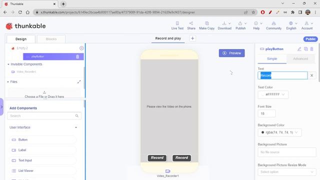 Video Player App In Thunkable