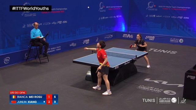 Bianca Mei Rosu vs Xiang Junlin | U15 Girls' Singles QF | ITTF World Youth Championships 2022 смотреть онлайн