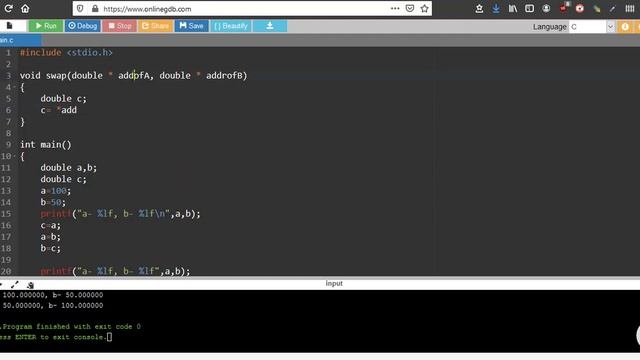 54 Pointers Example: Swap [Programming in C EST 102] смотреть онлайн