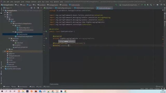 Spring Boot one to one chat app with WebSocket: Chat Example | Hindi смотреть онлайн