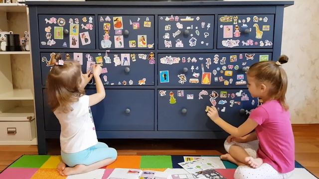 Челлендж 1000 наклеек на комод! Сколько влезет? Challenge 1000 stickers on the dresser! смотреть онлайн