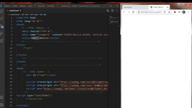 VsCode - Incluir [ReactDOM Render], dentro do [componente], Relógio Tempo Atual, [setInterval] (#60 смотреть онлайн