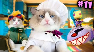 Кот готовит еду #11 (funny cat cooking actions) Рецепты от кота