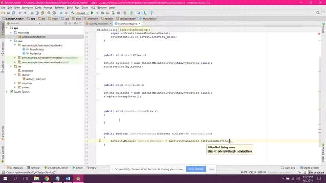 Check specific Background Service already running or not in Android Studio Tutorial смотреть онлайн