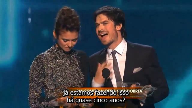 Ian Somerhalder And Nina Dobrev Win People's Choice Award (Legendado)