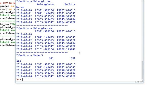 Python Tutorial 0099 für Anfänger pandas CSV Dateien Spalten 3 #Python #pythontutorial смотреть онлайн